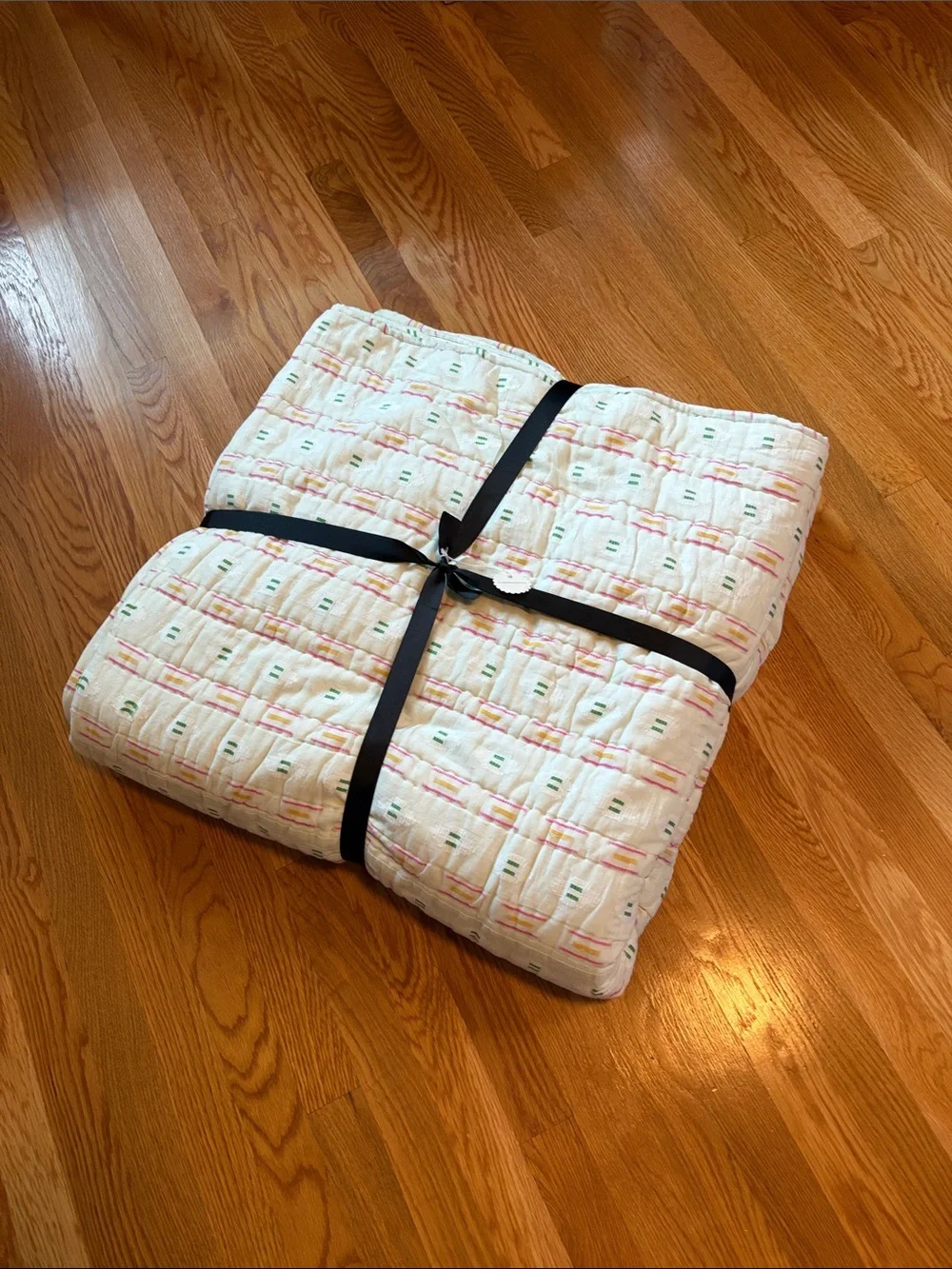 Anthropologie Nera Yarn Dye Jacquard Striped Quilt Size King NWT